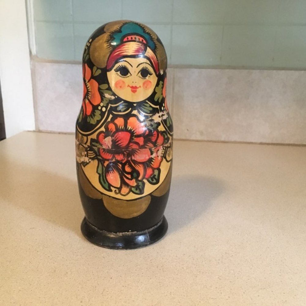 Vintage 80's Hand Painted Russian Stacking Dolls